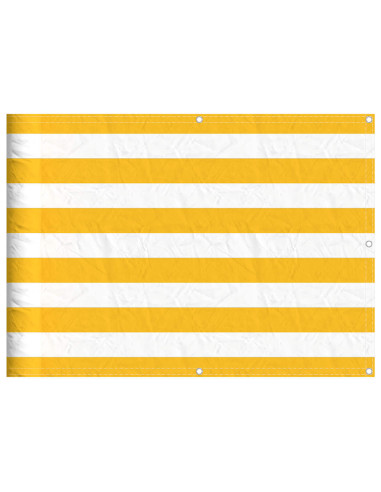 Paravento per Balcone Striscia Gialla e Bianca 75x1000 cm