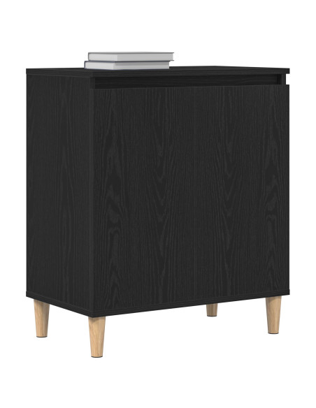 Credenza Nera in Rovere 60x35x70 cm in Legno Ingegnerizzato