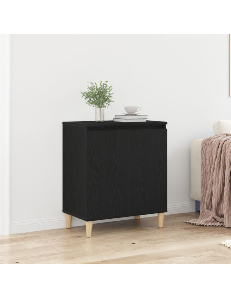 Credenza Nera in Rovere 60x35x70 cm in Legno Ingegnerizzato