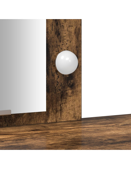 Toeletta con Luci LED Rovere Affumicato 102x33x135 cm