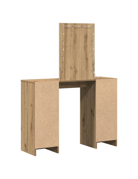 Toeletta con Luci LED in Rovere Artigianale 102x33x135 cm