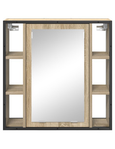 Mobiletto per specchio con porta Rovere Sonoma 60 x 16 x 60 cm