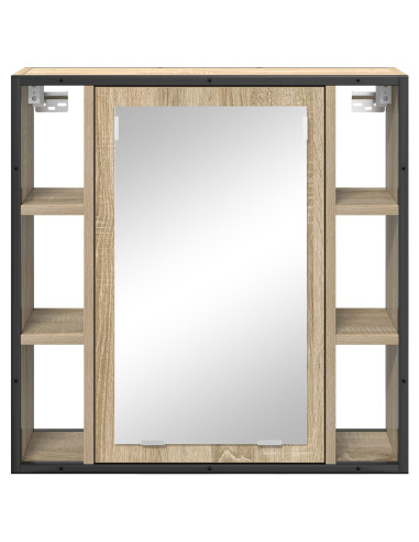 Mobiletto per specchio con porta Rovere Sonoma 60 x 16 x 60 cm