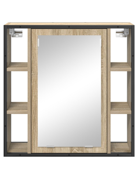 Mobiletto per specchio con porta Rovere Sonoma 60 x 16 x 60 cm