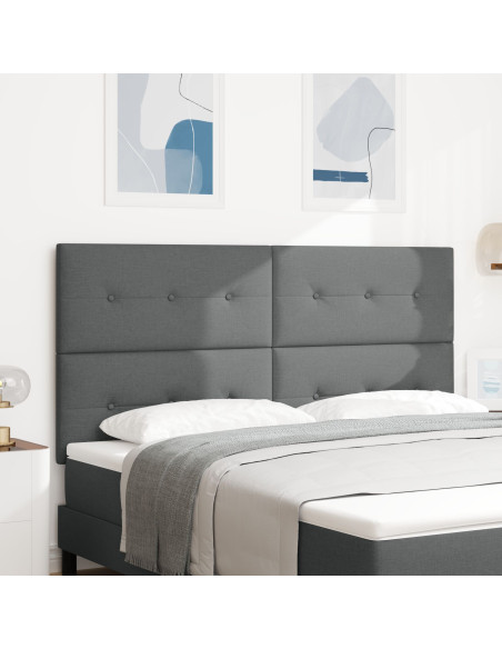 Testiera con testiera Grigio scuro 180 cm Pelle Sintetica