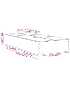 Struttura letto con contenitore Grigio Sonoma 70 x 190 cm 2
