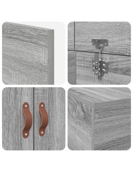 Struttura Letto con Contenitore  Grigio Sonoma 75x190 cm