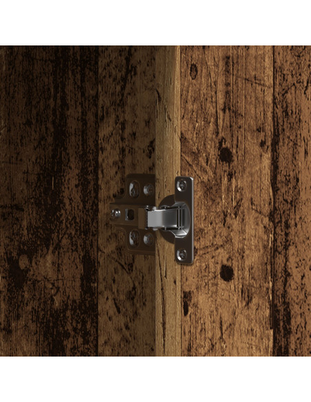 Tavolo da toeletta  con luci LED Legno Antico 102x33x135 cm