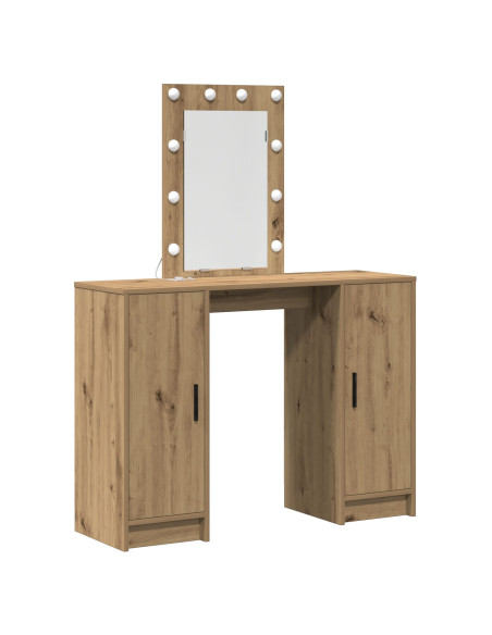 Toeletta con Luci LED in Rovere Artigianale 102x33x135 cm