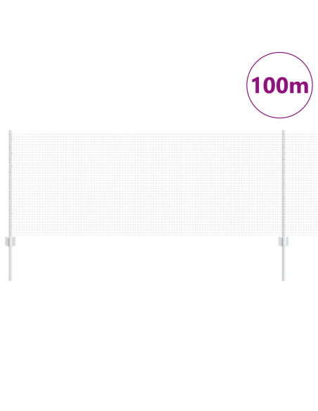 Recinzione in Rete Saldato  con 44 U Pali Argento 0.8x100 m Acciaio