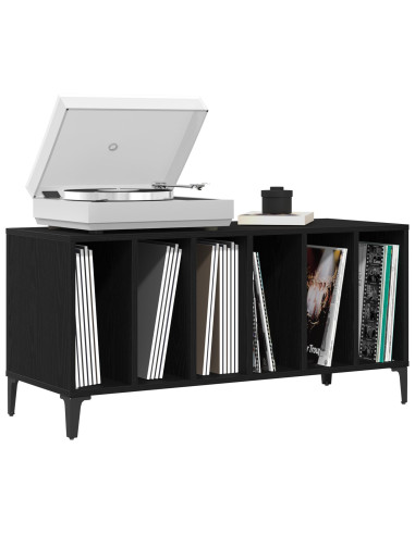 Mobile porta vinili Rovere Nero 100 x 38 x 48 cm
