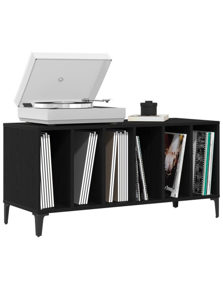 Mobile per Vinili Rovere Nera - 100x38x48 cm in Legno Ingegnerizzato