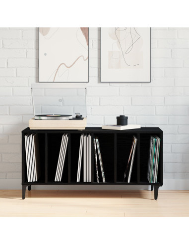 Mobile porta vinili Rovere Nero 100 x 38 x 48 cm