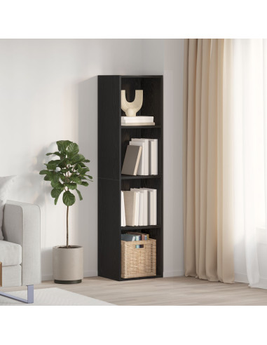 Cabinet per Libri/Cabinet per TV Rovere Nero 36x30x143 cm