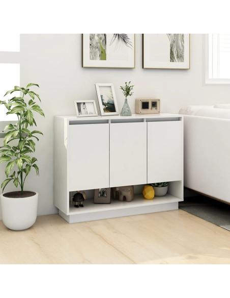 Credenza Bianca Lucida 97x31x75 cm in Truciolato