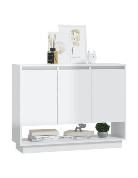Credenza Bianca Lucida 97x31x75 cm in Truciolato