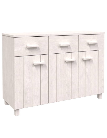 Credenza HAMAR Bianca 113x40x80 cm in Legno Massello di Pino