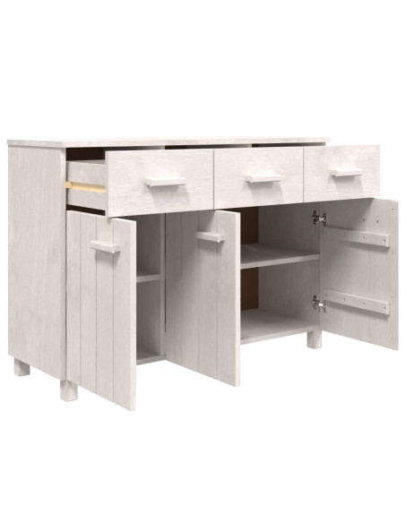 Credenza HAMAR Bianca 113x40x80 cm in Legno Massello di Pino