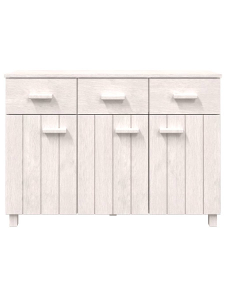Credenza HAMAR Bianca 113x40x80 cm in Legno Massello di Pino