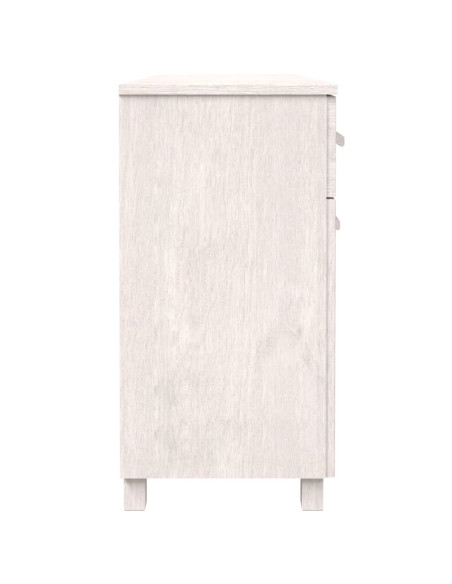 Credenza HAMAR Bianca 113x40x80 cm in Legno Massello di Pino