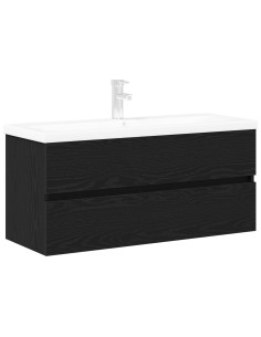 Armadio per Lavabo da Bagno Rovere Nero 80 x 39 x 62 cm 2