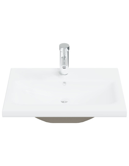 Mobile Lavabo  con Lavabo Integrato Rovere Nero Legno Ingegnerizzato, Mobile Lavabo  Rovere Nero 60x38,5x45 cm Legno Ingegnerizz