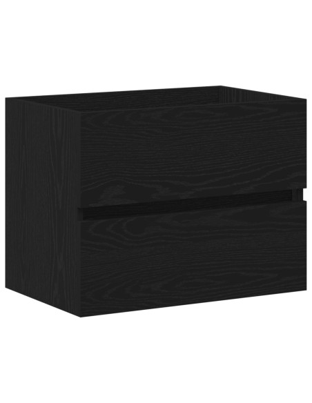 Mobile Lavabo  con Lavabo Integrato Rovere Nero Legno Ingegnerizzato, Mobile Lavabo  Rovere Nero 60x38,5x45 cm Legno Ingegnerizz