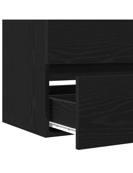 Mobile Lavabo  con Lavabo Integrato Rovere Nero Legno Ingegnerizzato, Mobile Lavabo  Rovere Nero 60x38,5x45 cm Legno Ingegnerizz