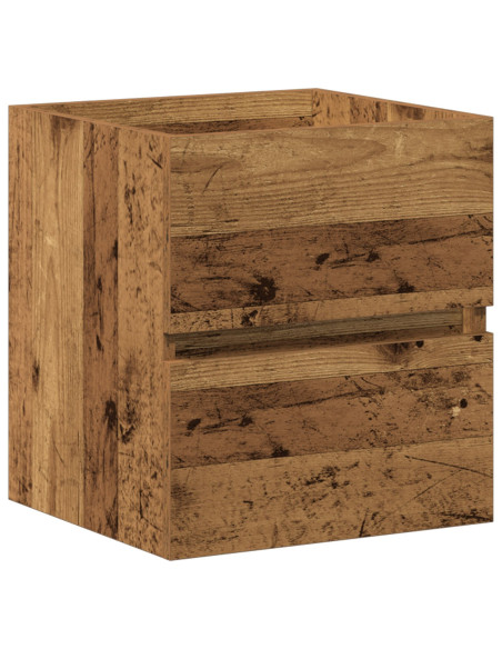 Mobile per Lavandino  con Lavabo Integrato in Legno Ingegnerizzato Nero, Mobile per Lavandino  in Legno Antico 41x38,5x45 cm Leg