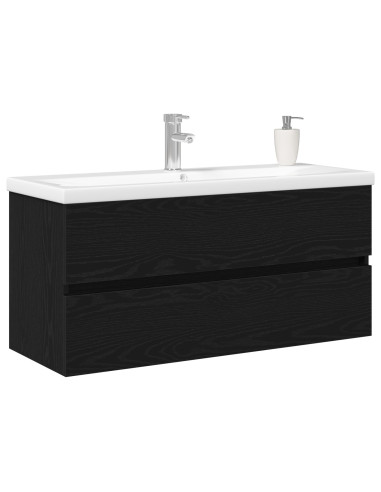 Armadio per Lavabo da Bagno Rovere Nero 100 x 39 x 62 cm