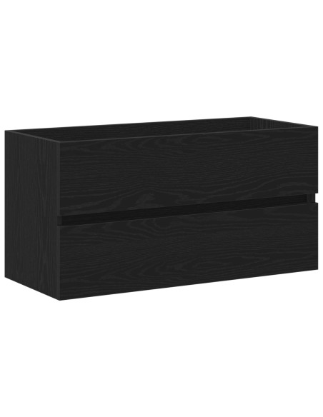Mobile lavabo  con lavabo incorporato in rovere nero legno ingegnerizzato, Mobile lavabo  rovere nero 90x38,5x45 cm legno ingegn