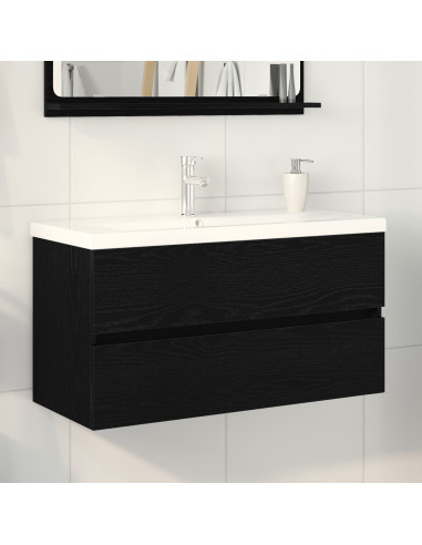 Armadio per Lavabo da Bagno Rovere Nero 80 x 39 x 62 cm