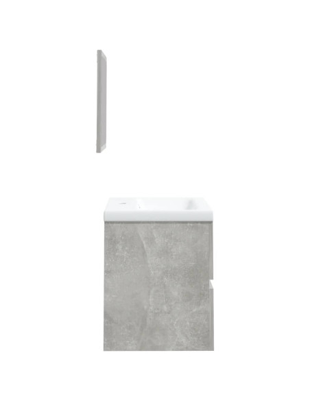 Mobile da Bagno con Lavabo e Specchio Grigio Cemento