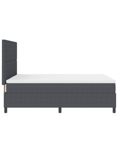 Letto a molle con testiera Grigio Scuro e Bianco 160 x 200 cm 2