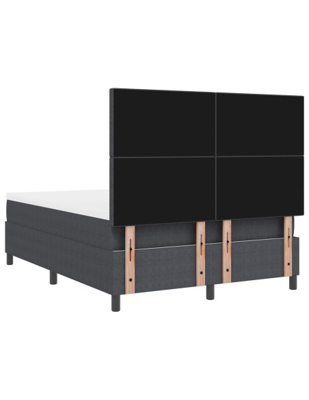 Letto a molle con testiera Grigio Scuro e Bianco 160 x 200 cm