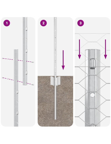 Recinzione con Posto Argento 1,2 x 25 m Acciaio