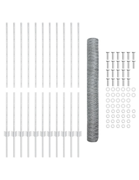 Set di Recinzione da Giardino  Set di 2 Acciaio galvanizzato