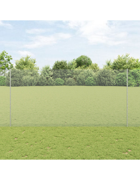 Recinzione con Posto Argento 1,5 x 25 m Acciaio