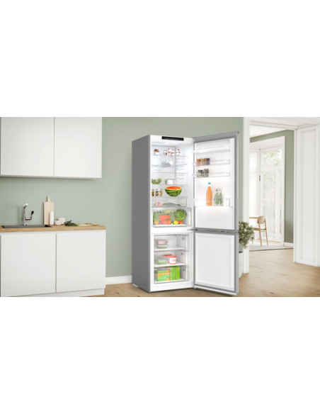 Bosch Serie 4 KGN492IAF Frigorifero Combinato da libera installazione 203 x 70 cm Acciaio anti-impronta Classe A
