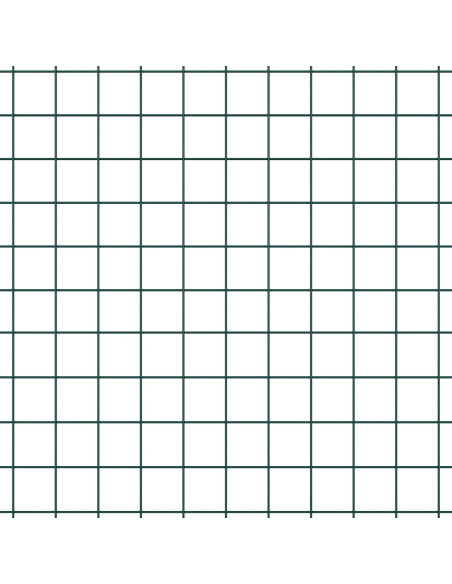 Recinzione in Filo Saldato con 13 Pali Verde 1.6x25 m Acciaio
