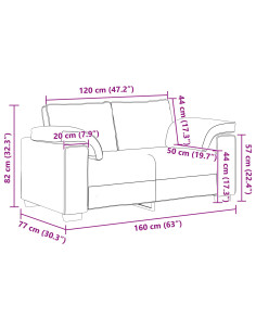 Set di divani 2 pcs Marrone 219 x 77 x 82 cm Tessuto 2