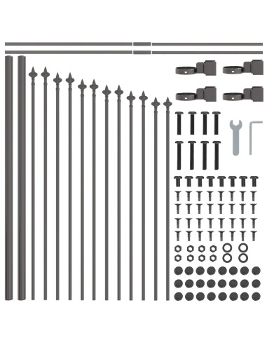Recinzione per Giardino 7 pcs Grigio 170 x 140 cm