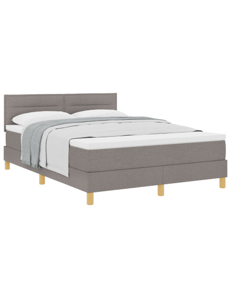 Letto con Sommier e Materasso Tortora 140x200 cm Tessuto