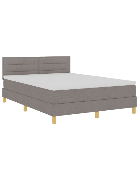 Letto con Sommier e Materasso Tortora 140x200 cm Tessuto