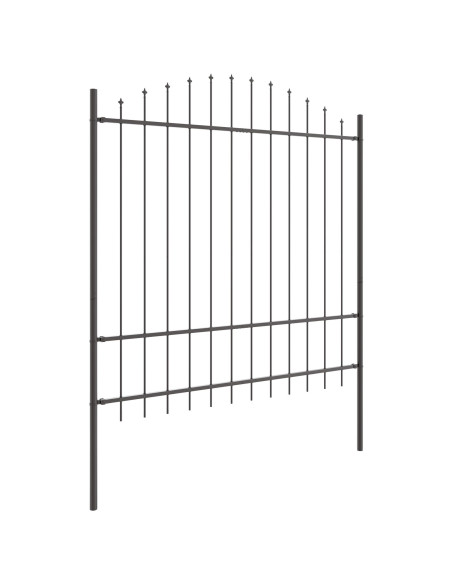 Recinzione da giardino  grigia ad arco 11,9x1,75 m in acciaio
