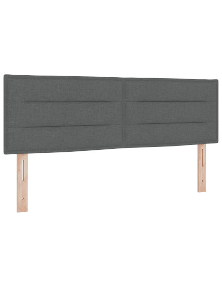 Letto con Box Spring e Materasso Grigio Scuro 140x200 cm Tessuto