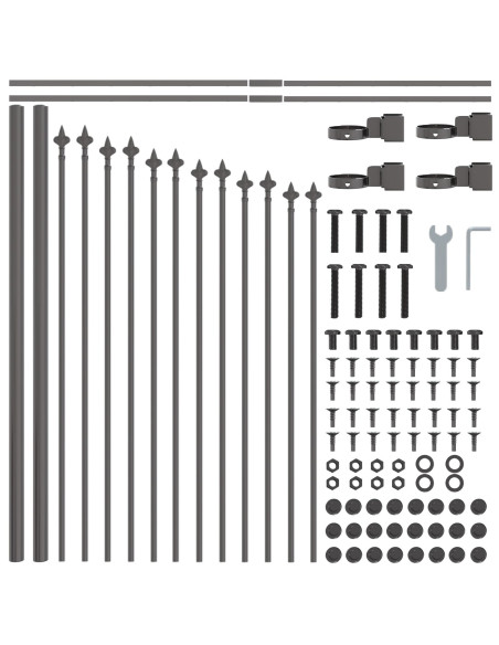 Recinzione per Giardino 8 pcs Grigio 170 x 140 cm