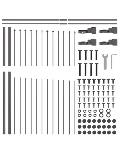 Recinzione per Giardino 8 pcs Grigio 170 x 190 cm