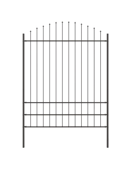 Recinzione da giardino  grigia con cima ad arco 13,6x2 m in acciaio