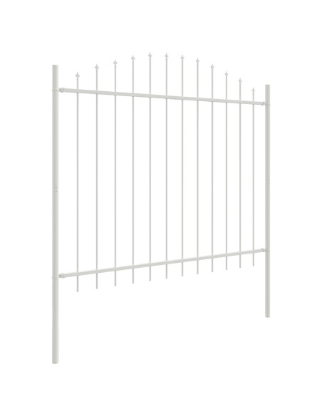 Recinzione da Giardino  con Parte Superiore ad Arco Bianca 3,4x1,5 m in Acciaio